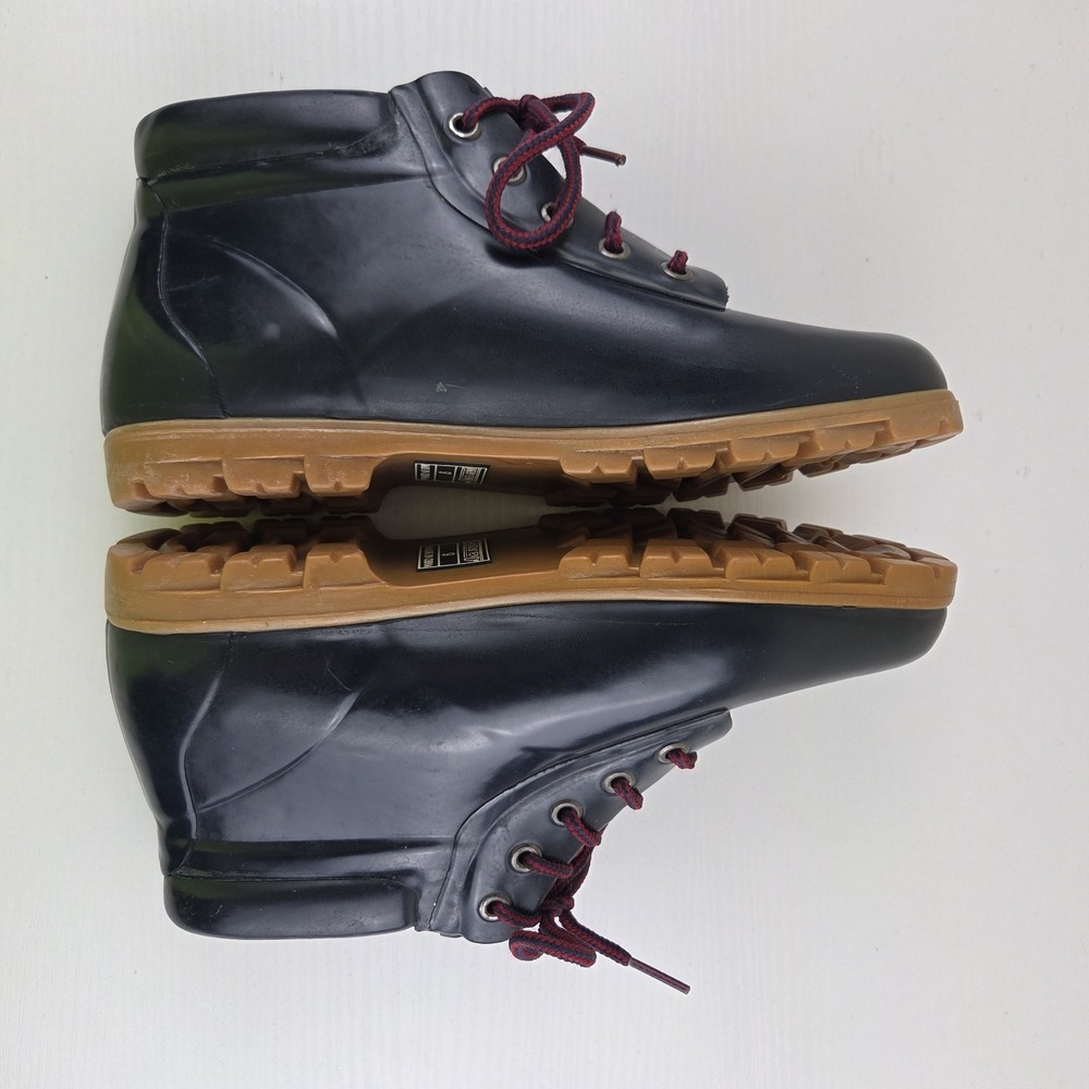 Lands End Vintage Rubber Navy Blue Rain Duck‎ Garden Shoe Boots Women's Size 9 M - Picture 7 of 10